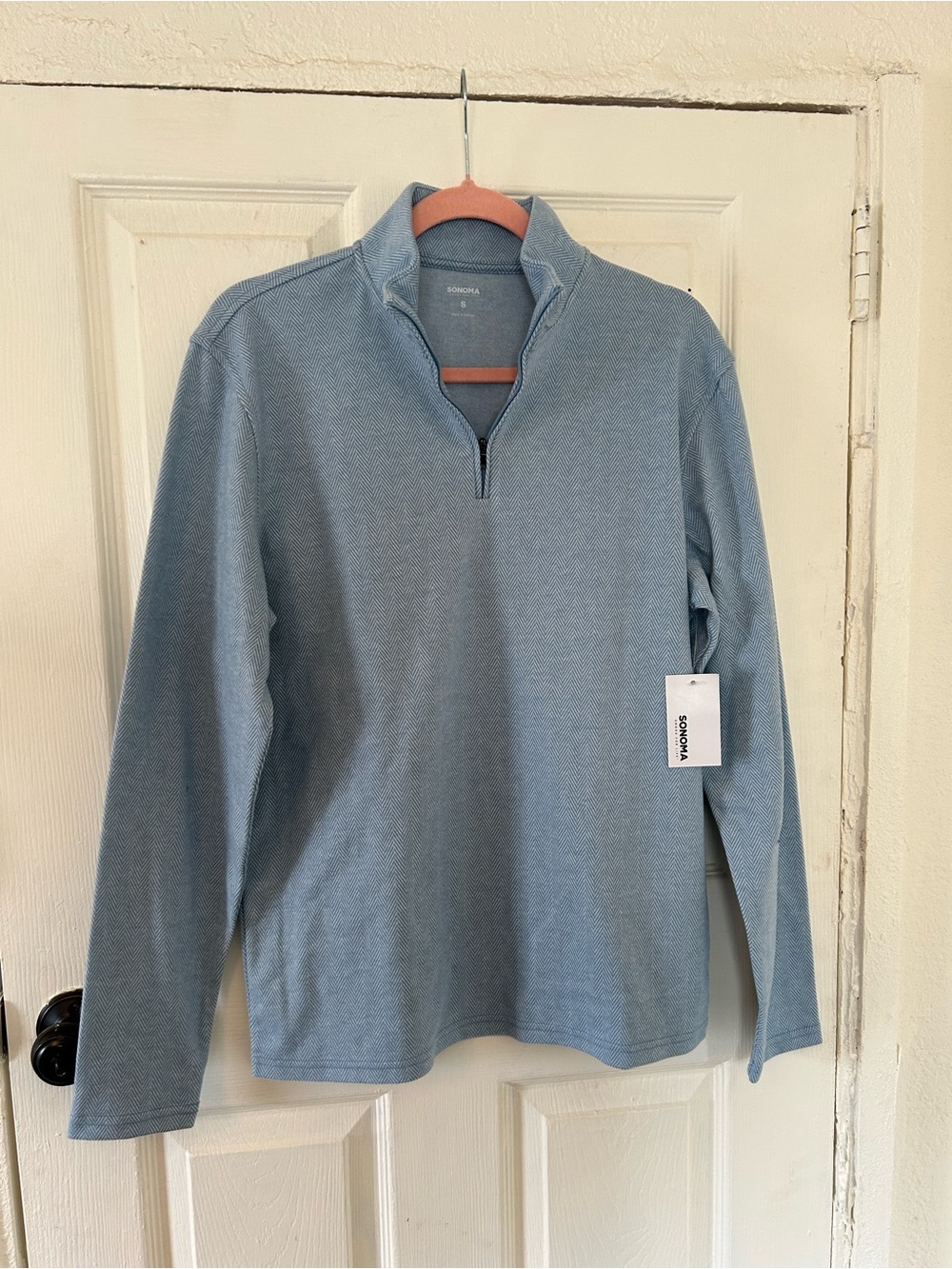 Men's Sonoma Goods for Life the Essential Quarter-Zip Pullover blue size Small S